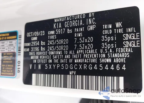 2024 Kia Telluride Sx Prestige X-Line из США, поврежденный, VIN 5XYP5DGCXRG454464